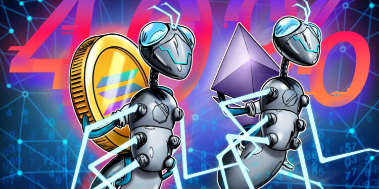 Solana bricht im direkten Vergleich zu Ethereum um 40 Prozent ein