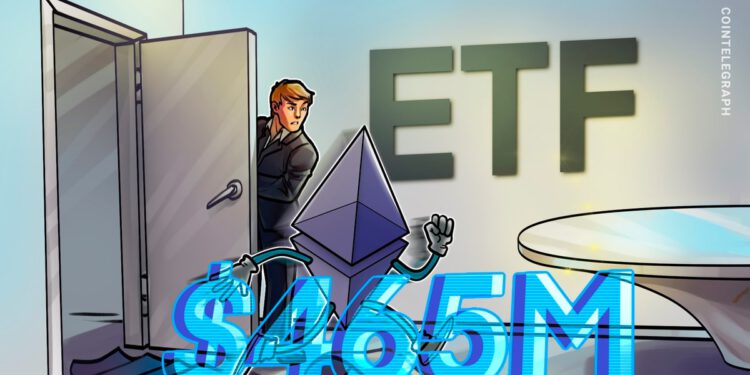 Spot-Ether-ETFs verzeichnen einen Rekord-Tagesabfluss von 465 Millionen US-Dollar