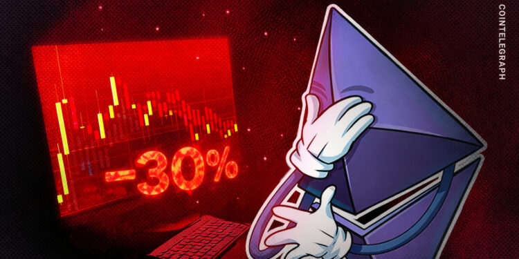 Ethereum mit Kursverlust von 30 Prozent trauriger Spitzenreiter